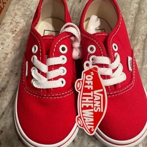 Brand New Toddler Red Vans – Size 6 – Never Worn, Boxed